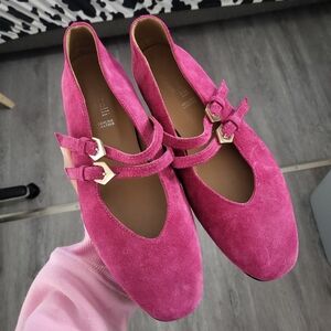Fabianelli Beryl Hot Pink Leather Flats - 39